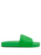 Bottega Veneta - The Slider Intrecciato-debossed Rubber Slides - Womens - Green