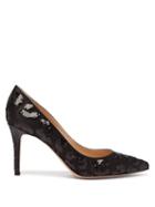 Matchesfashion.com Gianvito Rossi - Daze 85 Satin And Sequin Pumps - Womens - Black