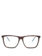 Matchesfashion.com Saint Laurent - Classic Squared Frame Acetate Glasses - Womens - Tortoiseshell
