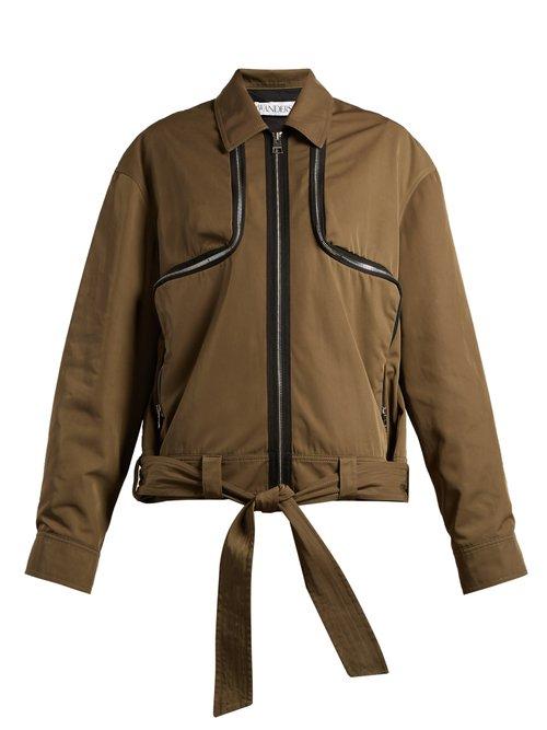 Matchesfashion.com Jw Anderson - Zipped Twill Jacket - Womens - Khaki