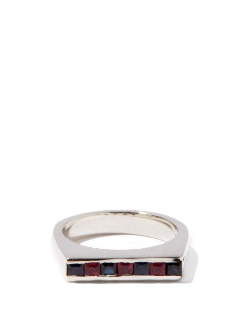 Matchesfashion.com Pearls Before Swine - Kit Sapphire-ruby & Sterling-silver Signet Ring - Mens - Silver