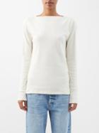 Raey - Kissing-edge Cotton Long-sleeved T-shirt - Womens - Cream