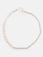 Pearl Octopuss.y - Paris Pearl & Crystal Necklace - Womens - Silver