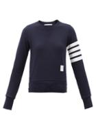 Thom Browne - Four-bar Cotton-jersey Sweatshirt - Womens - Navy
