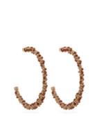 Matchesfashion.com Jacquemus - Les Creoles Beaded Hoop Earrings - Womens - Brown