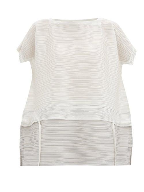 Matchesfashion.com Pleats Please Issey Miyake - Stone Gradation Technical-pleated Top - Womens - Light Grey