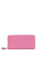 Matchesfashion.com Anya Hindmarch - Smiley Zip Around Leather Continental Wallet - Womens - Pink