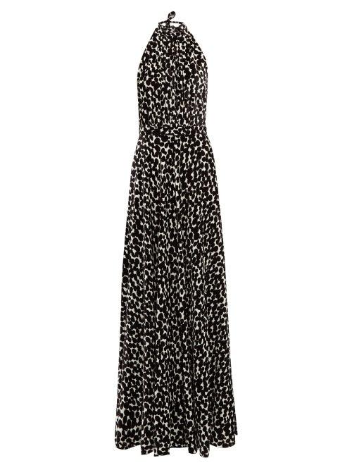 Matchesfashion.com Raquel Diniz - Giovanna Speckle Print Velvet Dress - Womens - White Black