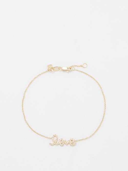 Sydney Evan - Love Diamond & 14kt Gold Bracelet - Womens - Gold