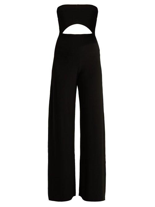 Matchesfashion.com Norma Kamali - Strapless Wide Leg Jumpsuit - Womens - Black