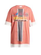 Matchesfashion.com Vetements - World's Best Dad Printed Cotton T Shirt - Womens - Pink Multi