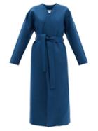 Matchesfashion.com Harris Wharf London - Belted Pressed-wool Coat - Womens - Blue