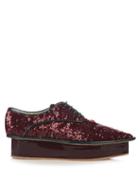 Delpozo Sequin Flatform Derby Shoes