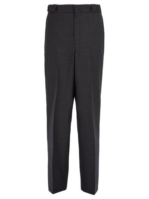 Matchesfashion.com Prada - Checked Wool Trousers - Mens - Grey