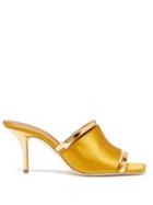 Matchesfashion.com Malone Souliers - Laney Leather And Satin Mules - Womens - Yellow Gold