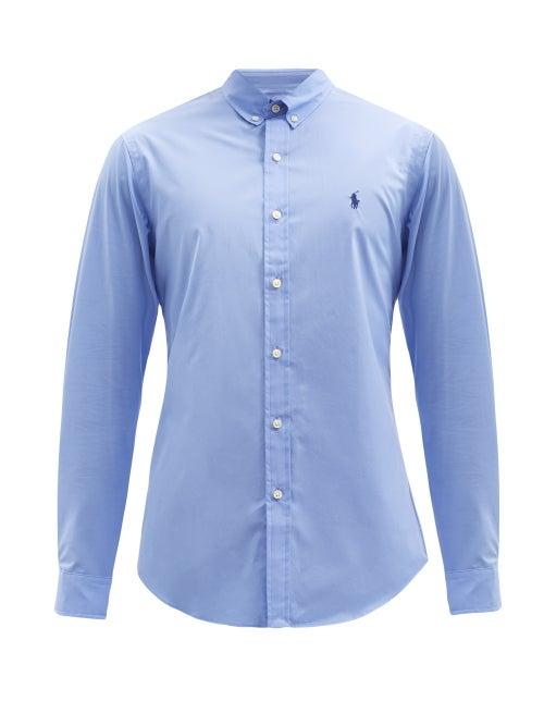 Matchesfashion.com Polo Ralph Lauren - Custom Slim-fit Cotton-poplin Shirt - Mens - Blue