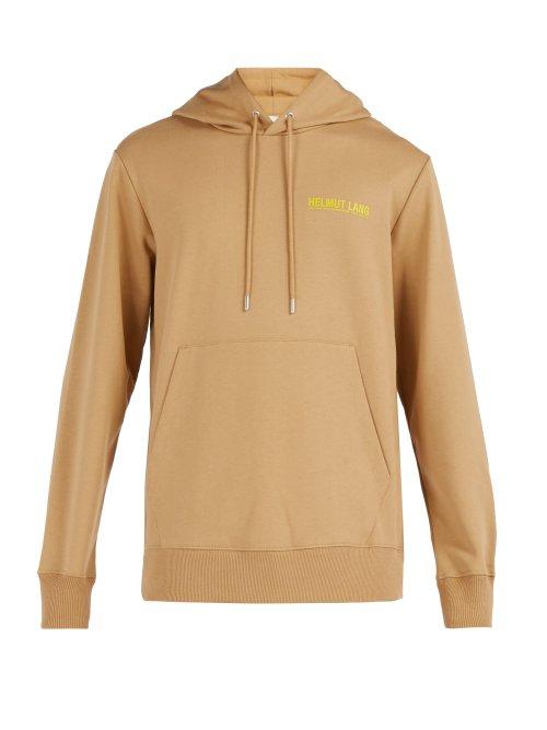 Matchesfashion.com Helmut Lang - Corner Dart Logo Print Hooded Sweatshirt - Mens - Camel