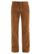 Matchesfashion.com Gucci - Distressed Cotton-corduroy Flared Trousers - Mens - Brown