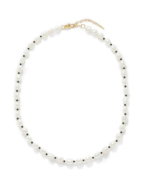 Missoma - Pearl, Onyx & 18kt Gold-pleated Necklace - Womens - Pearl