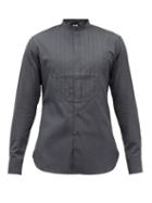 Sbline - Bunny Pleated-bib Cotton-poplin Shirt - Mens - Dark Grey