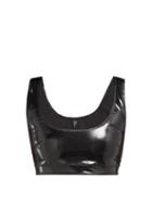 Matchesfashion.com Lisa Marie Fernandez - Zani Pvc Crop Top - Womens - Black