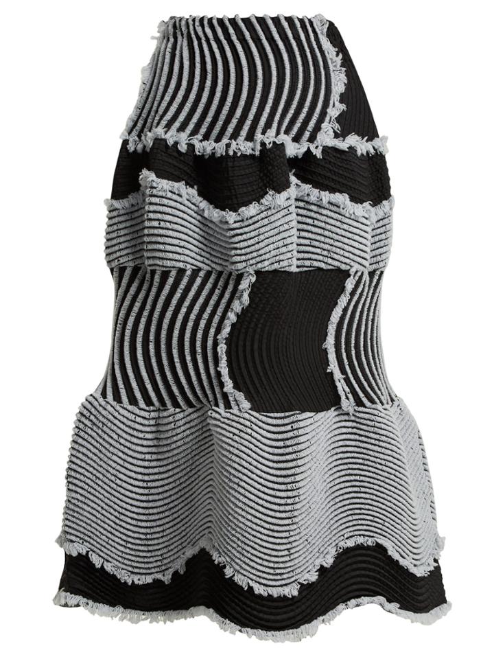 Issey Miyake Stag Pleated Satin Midi Skirt