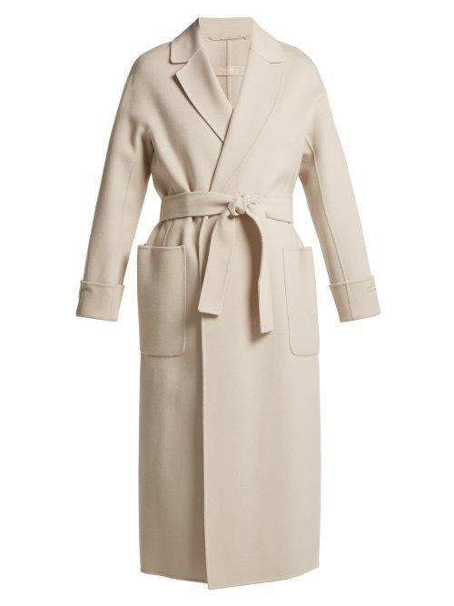 Matchesfashion.com S Max Mara - Tie Waist Wool Wrap Coat - Womens - Ivory