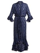 Matchesfashion.com Adriana Degreas - Polka Dot Fil Coup Tie Waist Dress - Womens - Navy