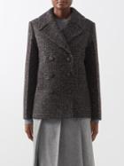 Joseph - Portelet Boucl Wool-blend Peacoat - Womens - Burgundy Multi