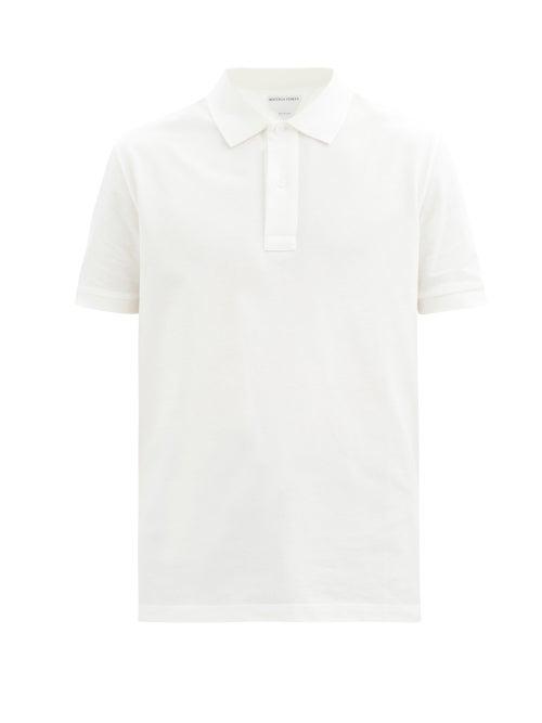 Matchesfashion.com Bottega Veneta - Cotton Piqu Polo Shirt - Mens - Cream