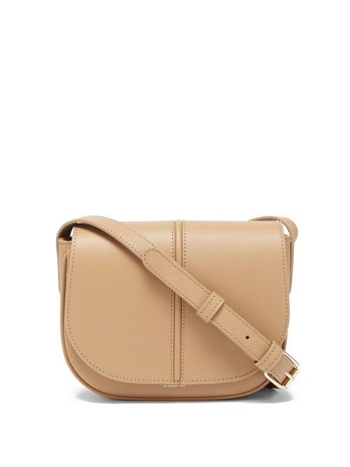 Ladies Bags A.p.c. - Betty Saffiano-leather Cross-body Bag - Womens - Beige