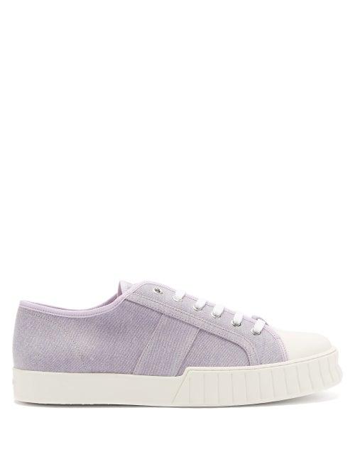 Matchesfashion.com Primury - Divid Organic Cotton-canvas Trainers - Mens - Light Purple