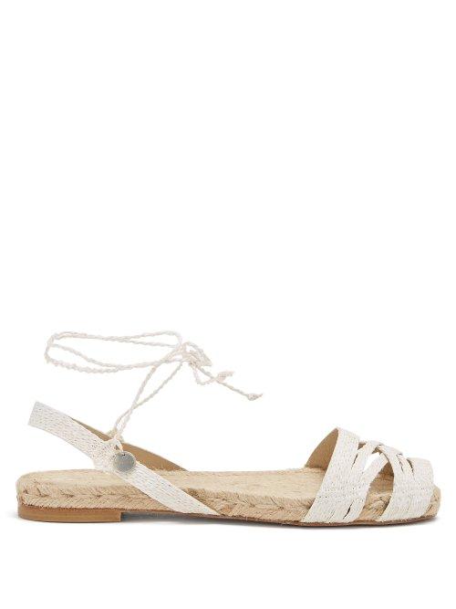 Matchesfashion.com Ball Pags - Doble Cross Hemp Slingback Espadrilles - Womens - White