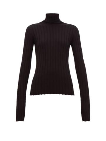 Matchesfashion.com Petar Petrov - Karen High-neck Ribbed Merino-wool Sweater - Womens - Black