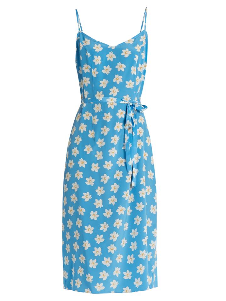 Hvn Lily Falling Floral-print Silk Slip Dress