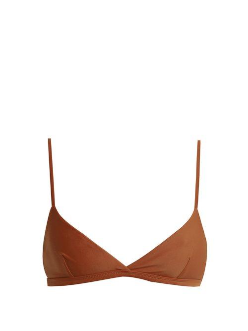 Matchesfashion.com Matteau - The Tri Crop Bikini Top - Womens - Brown
