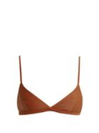 Matchesfashion.com Matteau - The Tri Crop Bikini Top - Womens - Brown