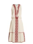 Melissa Odabash Gwyneth Lace-up Embroidered-cotton Dress
