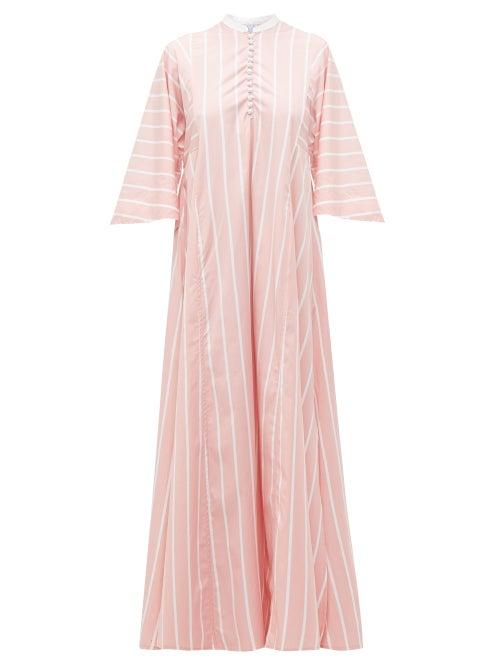 Matchesfashion.com Thierry Colson - Rachel Striped Cotton Kaftan - Womens - Pink