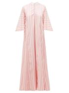 Matchesfashion.com Thierry Colson - Rachel Striped Cotton Kaftan - Womens - Pink