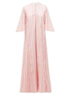 Matchesfashion.com Thierry Colson - Rachel Striped Cotton Kaftan - Womens - Pink