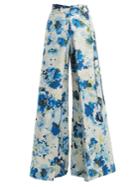 By. Bonnie Young Floral-print Wide-leg Cotton-blend Wrap Trousers