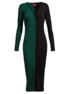 Matchesfashion.com Staud - Shoko Panelled Rib Knitted Dress - Womens - Green Multi