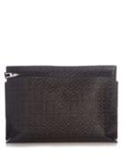 Loewe Logo-embossed Leather Pouch