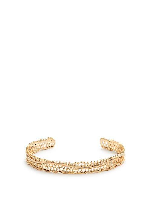 Matchesfashion.com Aurlie Bidermann Fine Jewellery - Lace Yellow Gold Cuff - Womens - Gold