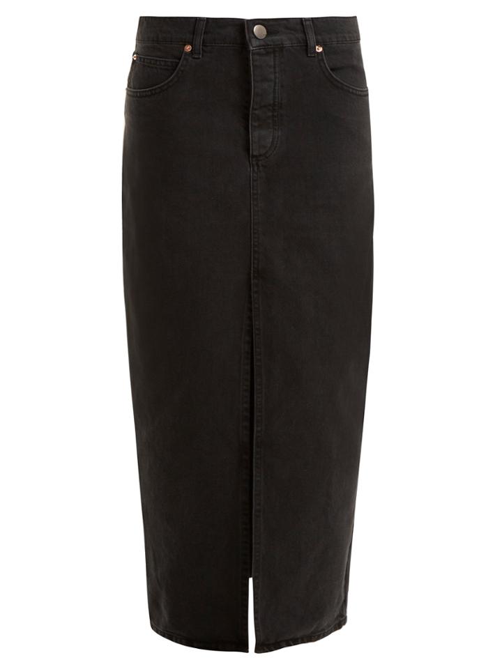 Raey Slit-front Denim Maxi Pencil Skirt