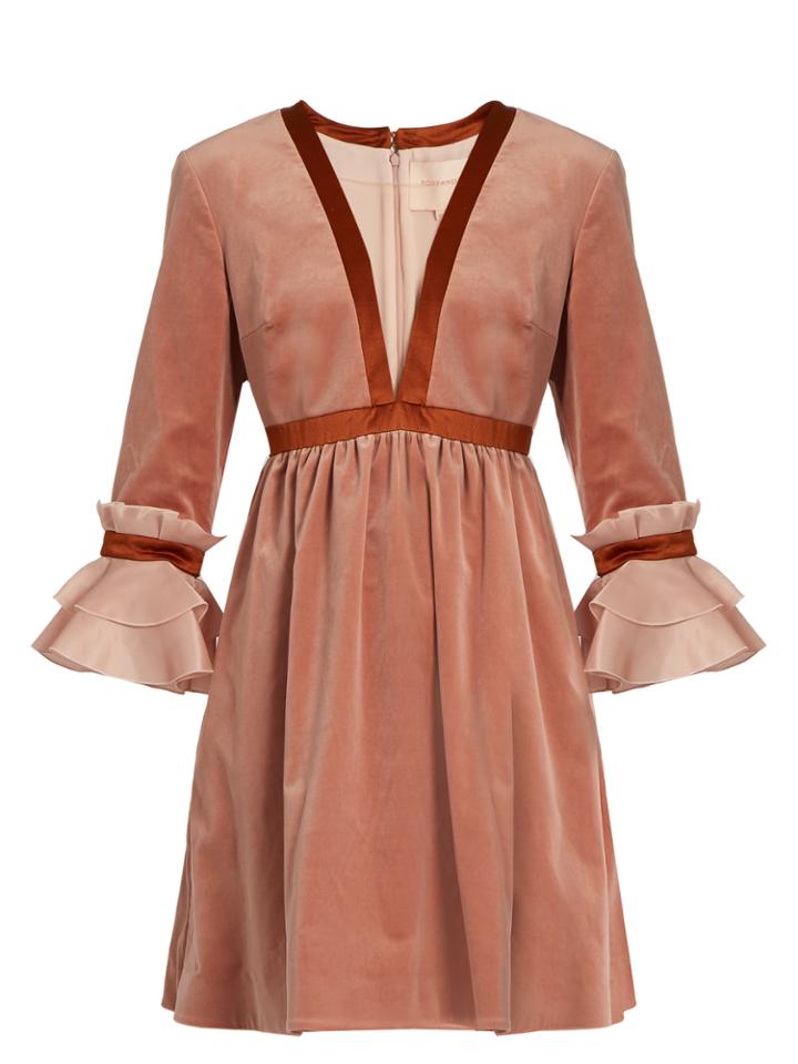 Roksanda Attwood Ruffled Velvet And Satin Dress
