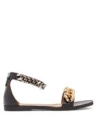 Matchesfashion.com Stella Mccartney - Falabella Chain-trim Faux-leather Sandals - Womens - Black Gold