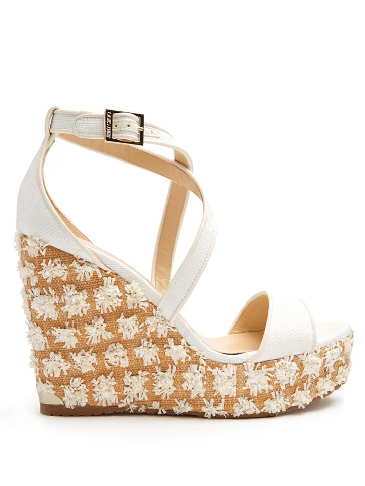 Jimmy Choo Portia Floral-embellished Wedge Sandals
