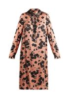 Rochas Point-collar Floral-print Silk Dress
